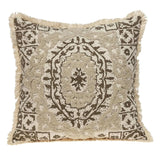 Boho Garland Beige and Brown Decorative Accent Pillow - Homeroots - Flyclothing LLC
