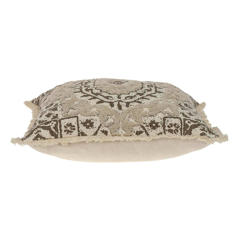 Boho Garland Beige and Brown Decorative Accent Pillow - Homeroots - Flyclothing LLC