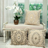 Boho Garland Beige and Dark Brown Decorative Accent Pillow - Homeroots - Flyclothing LLC