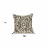 Boho Garland Beige and Dark Brown Decorative Accent Pillow - Homeroots - Flyclothing LLC