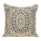 Boho Garland Beige and Gray Decorative Accent Pillow - Homeroots - Flyclothing LLC