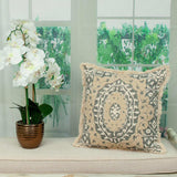 Boho Garland Beige and Gray Decorative Accent Pillow - Homeroots - Flyclothing LLC