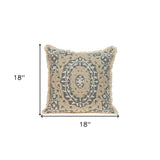 Boho Garland Beige and Gray Decorative Accent Pillow - Homeroots - Flyclothing LLC