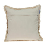 Boho Garland Beige and Navy Blue Decorative Accent Pillow - Homeroots - Flyclothing LLC