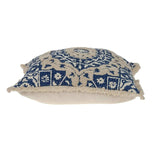 Boho Garland Beige and Navy Blue Decorative Accent Pillow - Homeroots - Flyclothing LLC