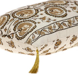 Gold and Bronze Embroidered Decorative Lumbar Pillow - Homeroots - Flyclothing LLC