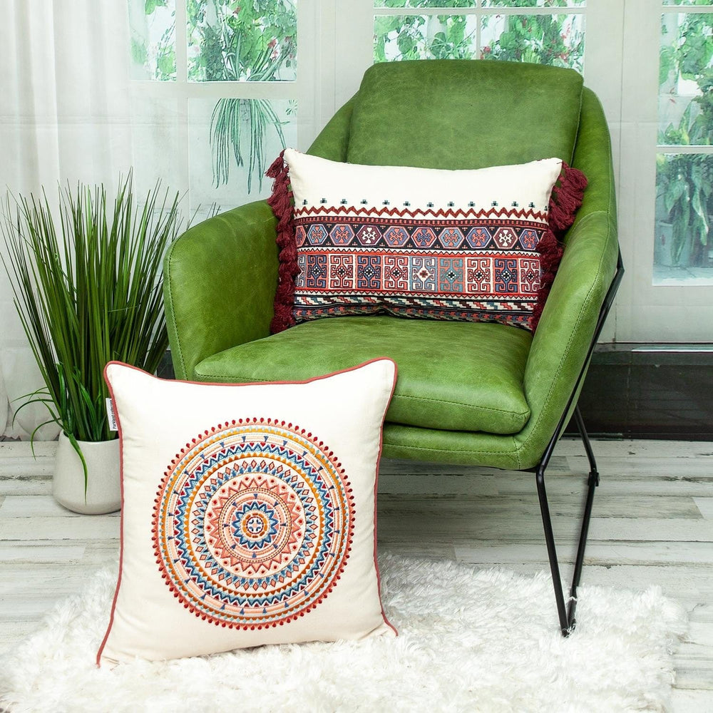 14" X 20" MULTICOLOR Cotton Blend Throw Pillow - Homeroots - Flyclothing LLC