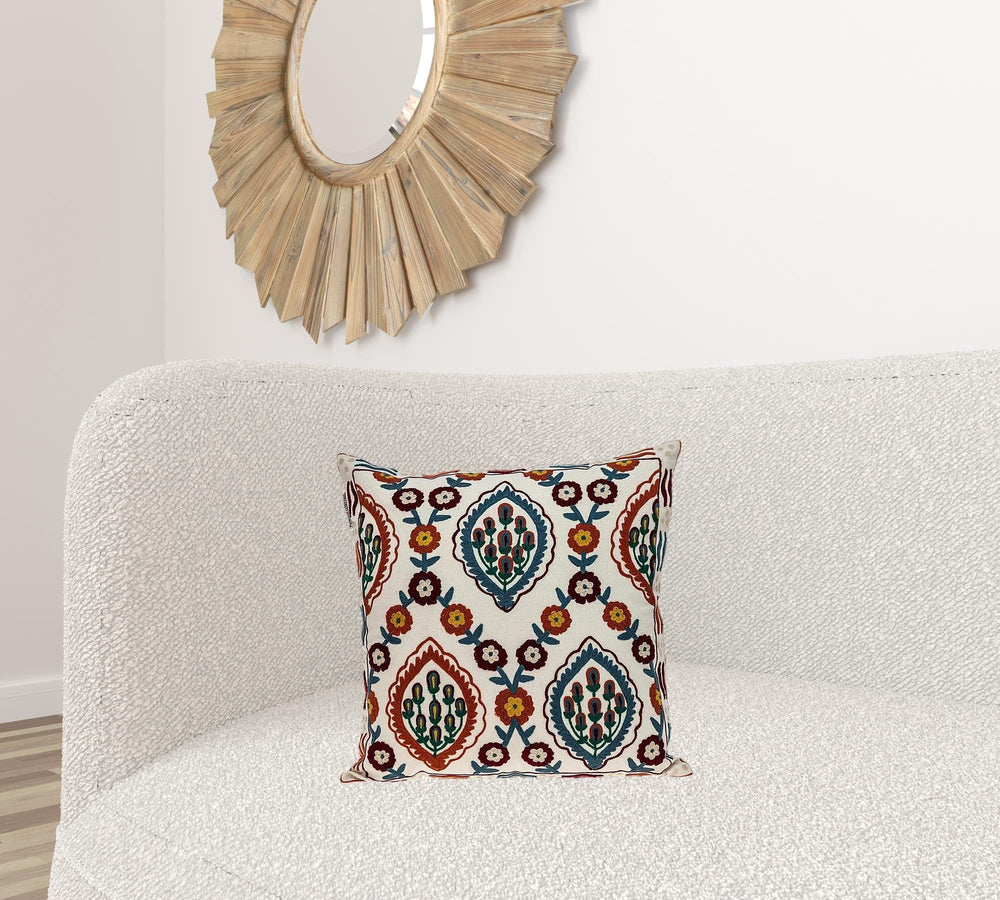 18" MULTICOLOR Cotton Blend Throw Pillow - Homeroots - Flyclothing LLC