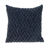 Jacquard Diamond Pattern Decorative Navy Throw Pillow - Homeroots - Flyclothing LLC