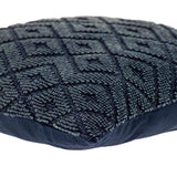 Jacquard Diamond Pattern Decorative Navy Throw Pillow - Homeroots - Flyclothing LLC