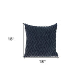 Jacquard Diamond Pattern Decorative Navy Throw Pillow - Homeroots - Flyclothing LLC