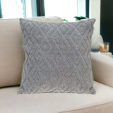 Jacquard Diamond Pattern Decorative Gray Throw Pillow - Homeroots - Flyclothing LLC