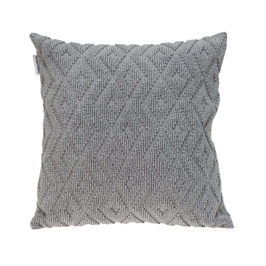 Jacquard Diamond Pattern Decorative Gray Throw Pillow - Homeroots - Flyclothing LLC