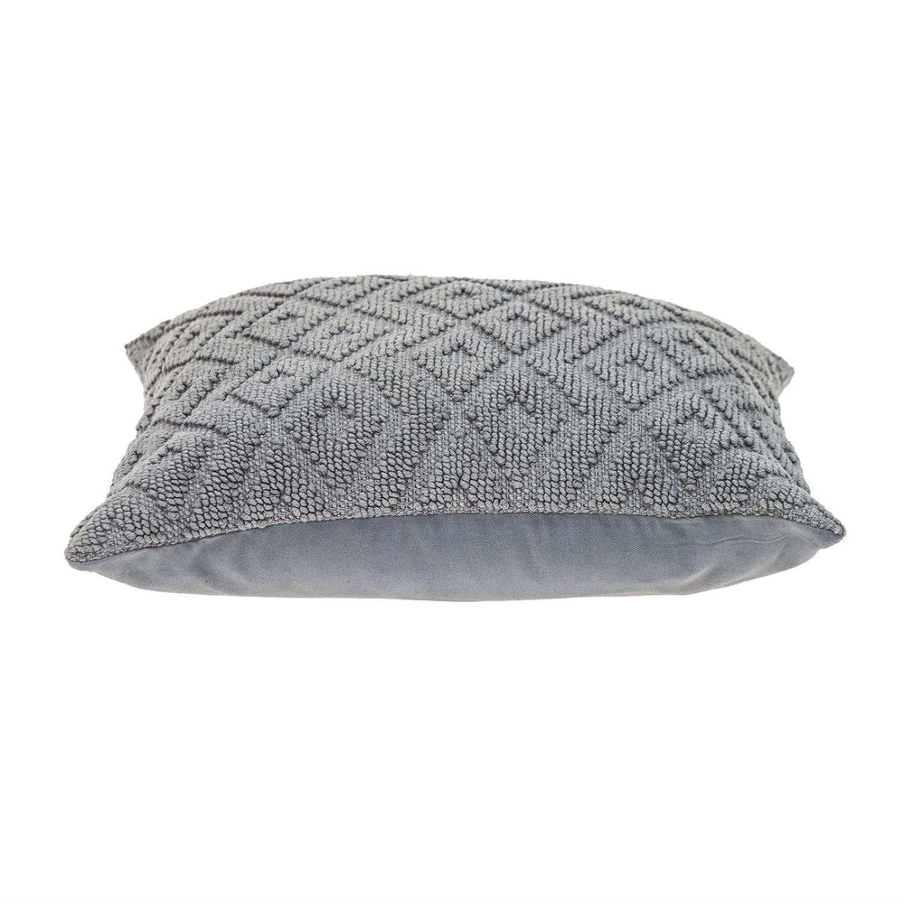 Jacquard Diamond Pattern Decorative Gray Throw Pillow - Homeroots - Flyclothing LLC