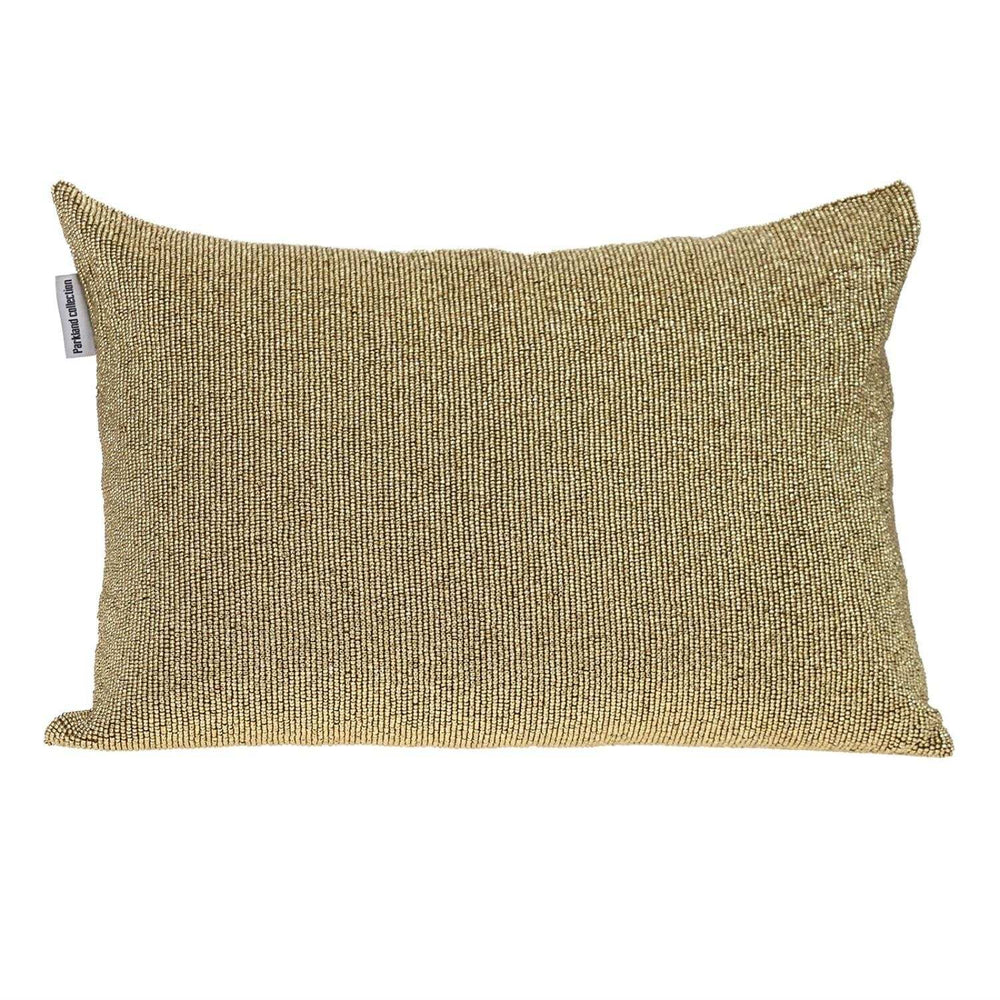 Shimmering Metallic Gold Beaded Luxury Throw Pillow - Homeroots - Flyclothing LLC
