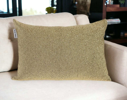 Shimmering Metallic Gold Beaded Luxury Throw Pillow - Homeroots - Flyclothing LLC
