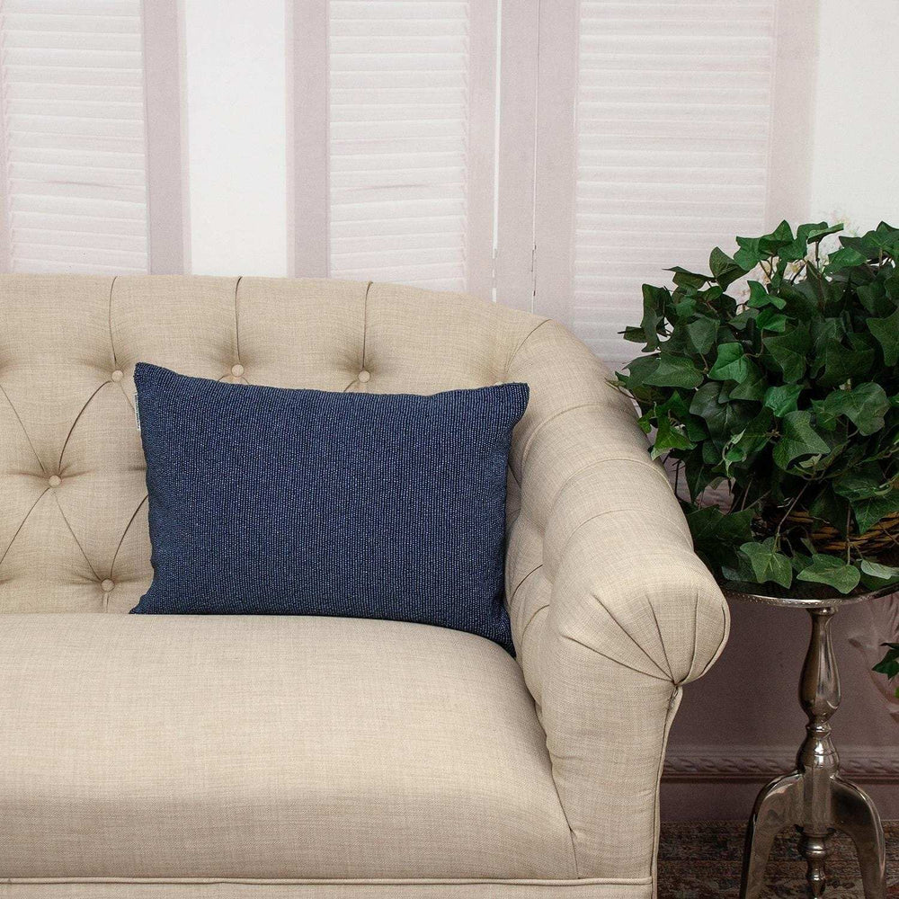 Shimmering Blue Beaded Luxury Throw Pillow - Homeroots - Flyclothing LLC