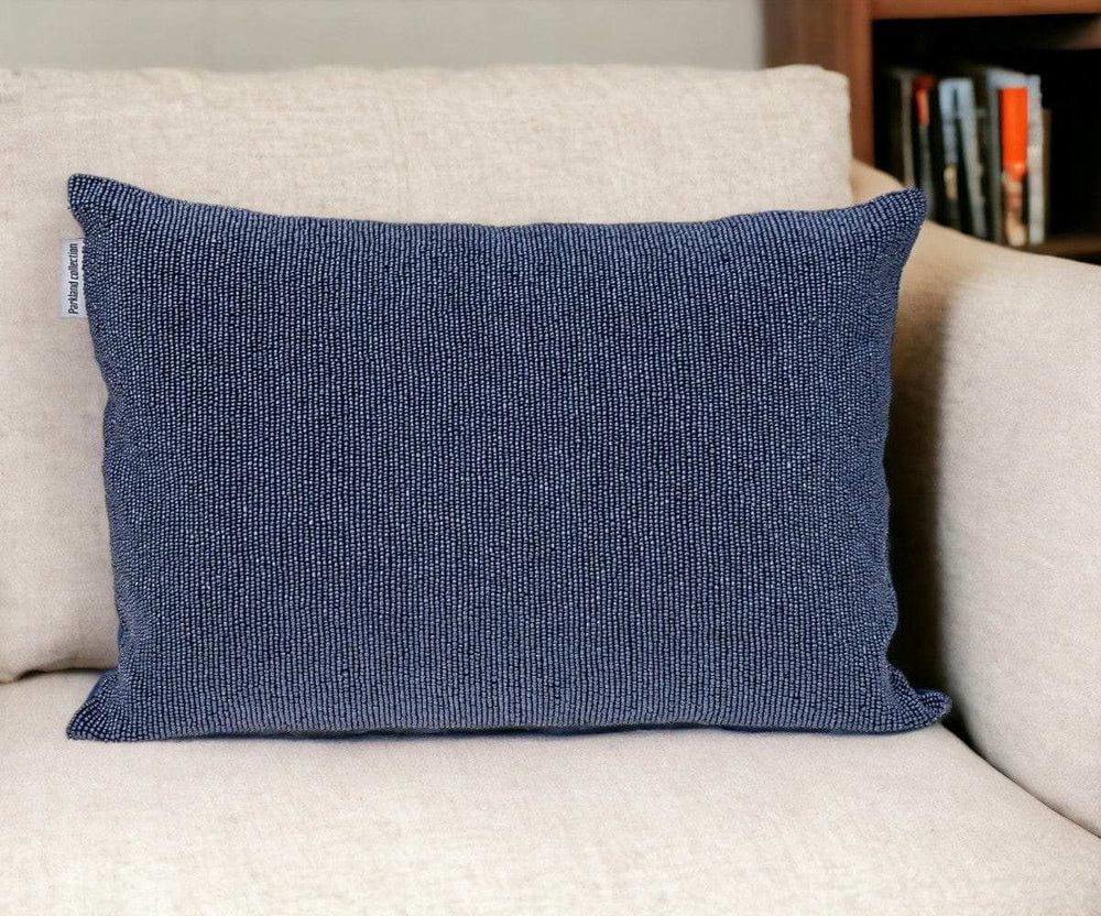 Shimmering Blue Beaded Luxury Throw Pillow - Homeroots - Flyclothing LLC