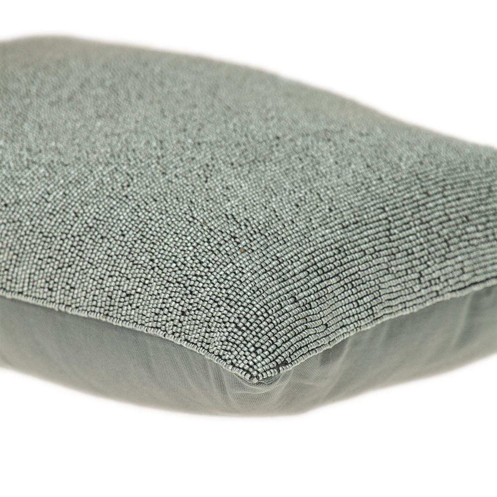 Shimmering Silver Beaded Luxury Throw Pillow - Homeroots - Flyclothing LLC