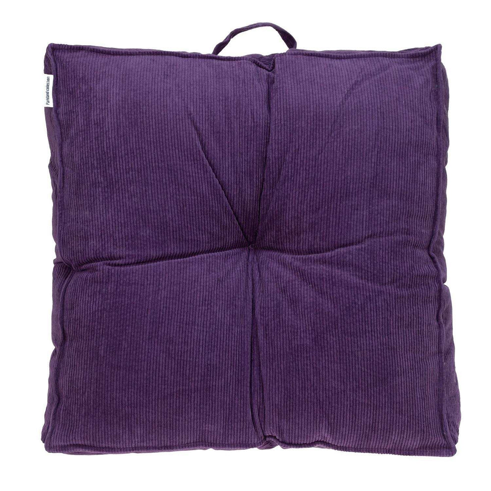 Corduroy Styled Purple Tufted Floor Pillow - Homeroots - Flyclothing LLC