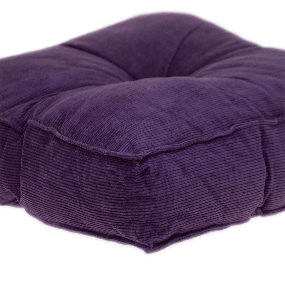 Corduroy Styled Purple Tufted Floor Pillow - Homeroots - Flyclothing LLC