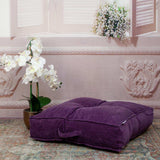 Corduroy Styled Purple Tufted Floor Pillow - Homeroots - Flyclothing LLC