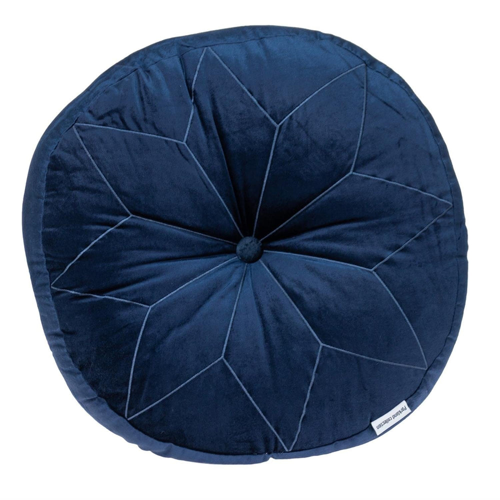 20" X 20" NAVY Round Velvet Throw Pillow - Homeroots - Flyclothing LLC