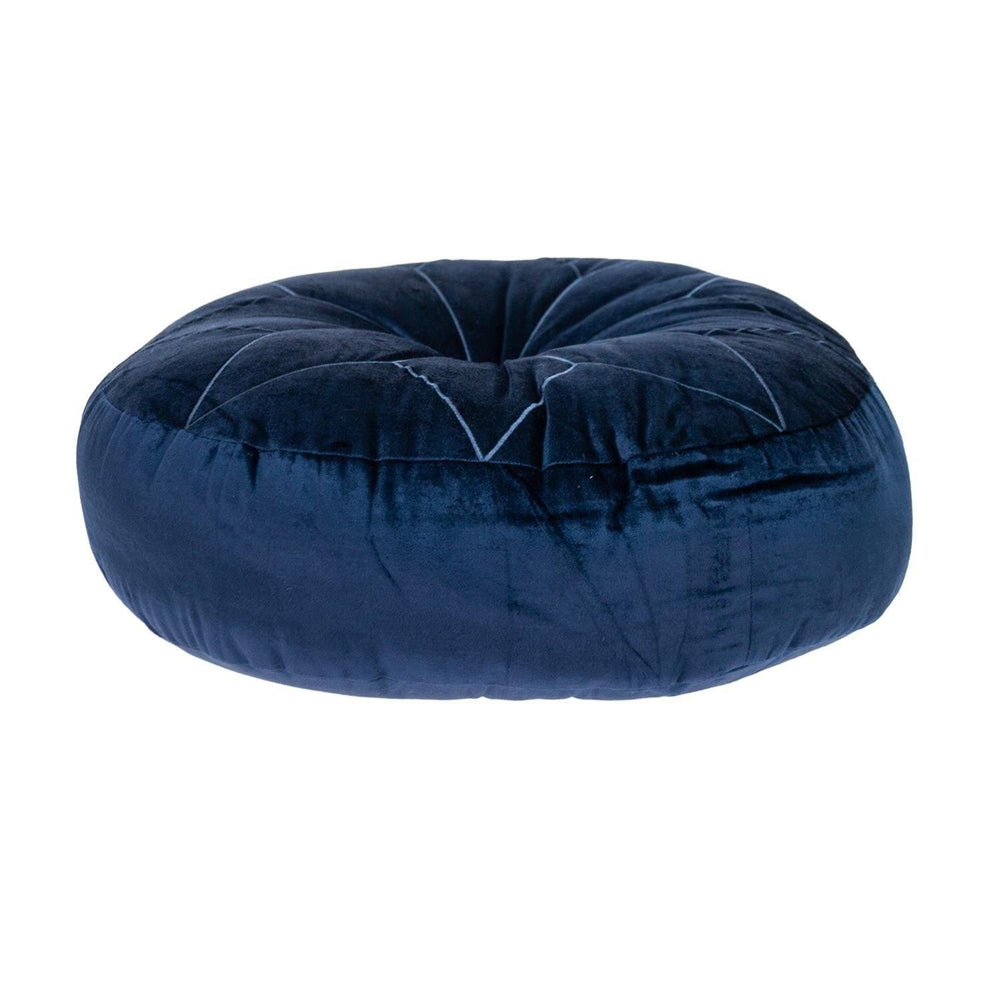 20" X 20" NAVY Round Velvet Throw Pillow - Homeroots - Flyclothing LLC