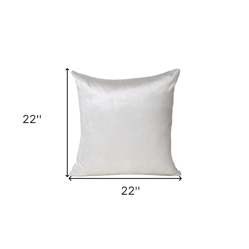22" White Cotton Blend Throw Pillow - Homeroots - Flyclothing LLC