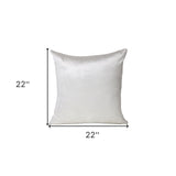 22" White Cotton Blend Throw Pillow - Homeroots - Flyclothing LLC