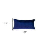 12" X 24" Blue Throw Pillow - Homeroots - Flyclothing LLC
