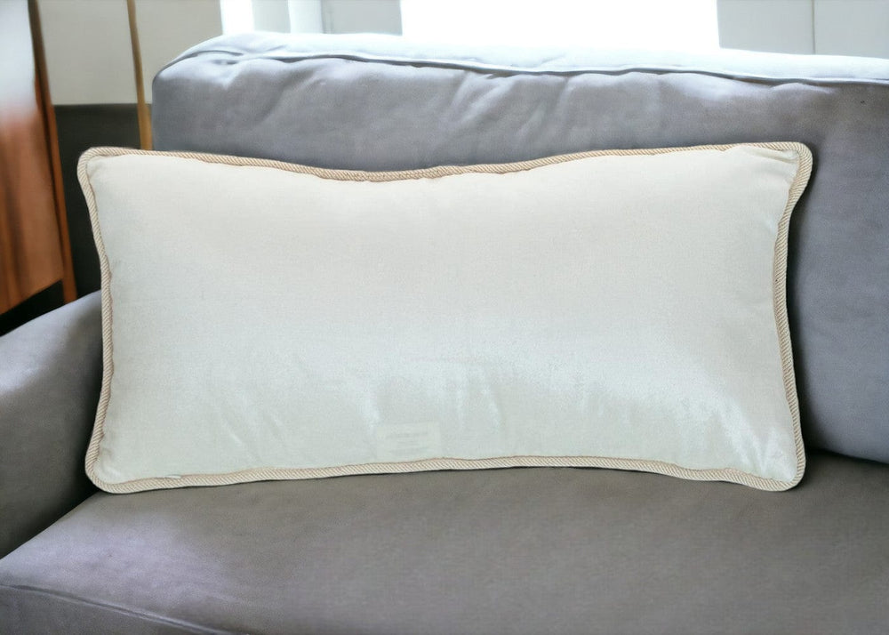 12" X 24" White Throw Pillow - Homeroots - Flyclothing LLC