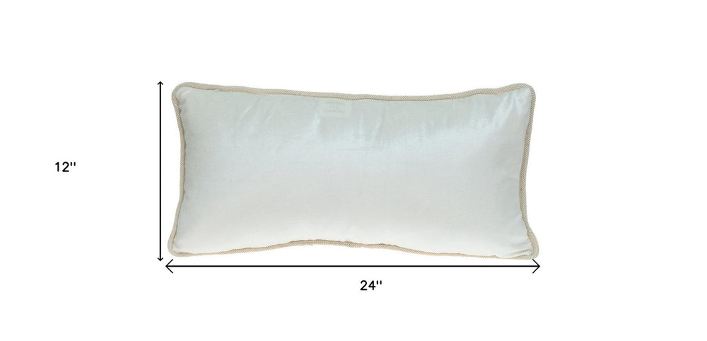 12" X 24" White Throw Pillow - Homeroots - Flyclothing LLC