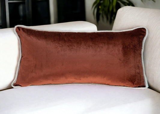 12" X 24" Gold and Brown Throw Pillow - Homeroots