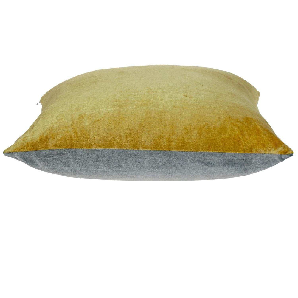 Yellow and Gray Dual Solid Color Reversible Throw Pillow - Homeroots - Flyclothing LLC