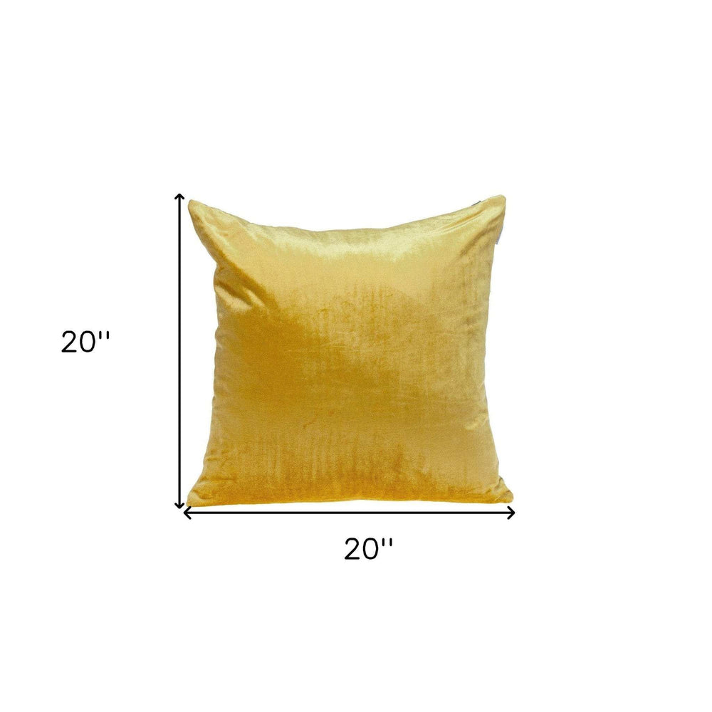 Yellow and Gray Dual Solid Color Reversible Throw Pillow - Homeroots - Flyclothing LLC