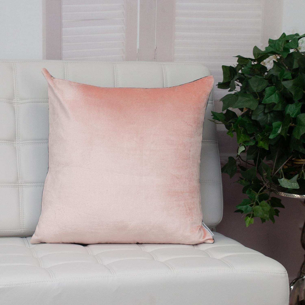Dark Gray and Pink Dual Solid Color Reversible Throw Pillow - Homeroots - Flyclothing LLC