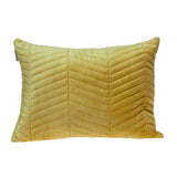 Yellow Quilted Velvet Zig Zag Decorative Lumbar Pillow - Homeroots - Flyclothing LLC