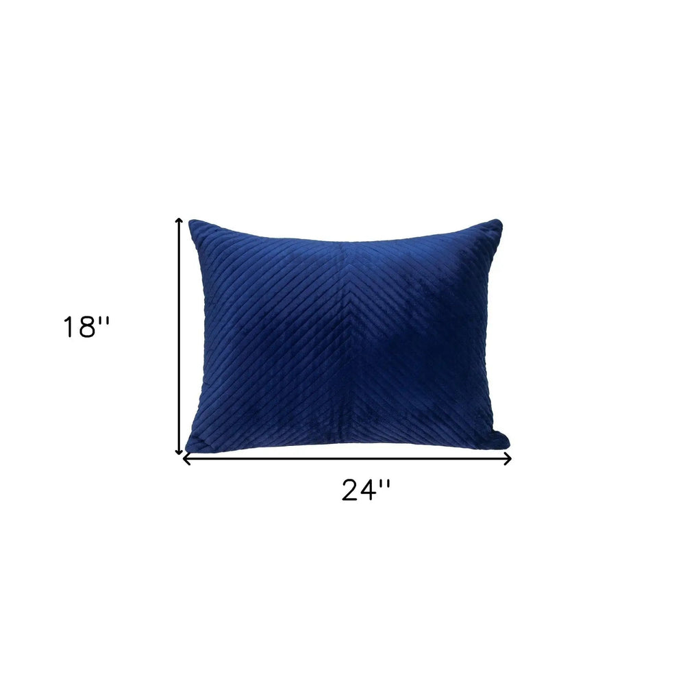 18" X 24" Navy Blue Cotton Blend Throw Pillow - Homeroots - Flyclothing LLC
