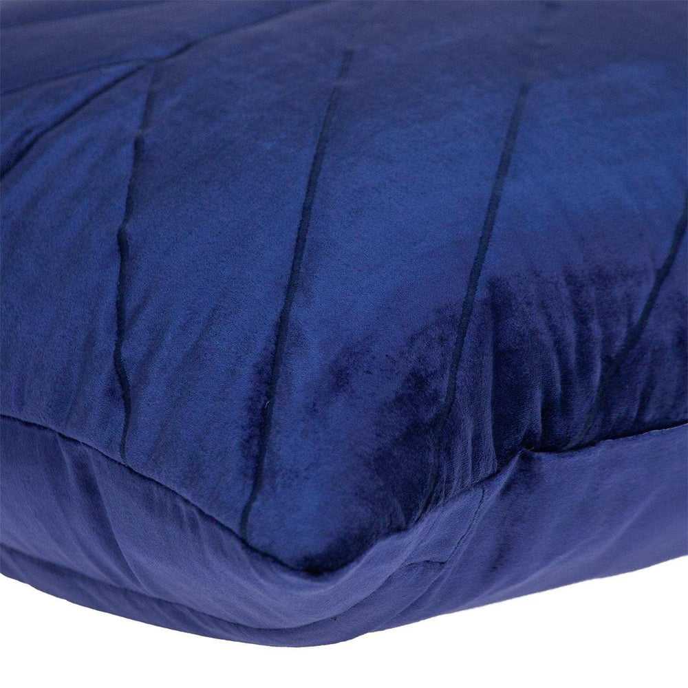 Quilted Velvet Arrows Blue Decorative Throw Pillow - Homeroots - Flyclothing LLC