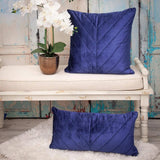 Quilted Velvet Arrows Blue Decorative Throw Pillow - Homeroots - Flyclothing LLC