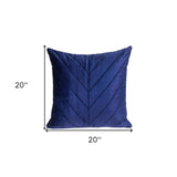 Quilted Velvet Arrows Blue Decorative Throw Pillow - Homeroots - Flyclothing LLC
