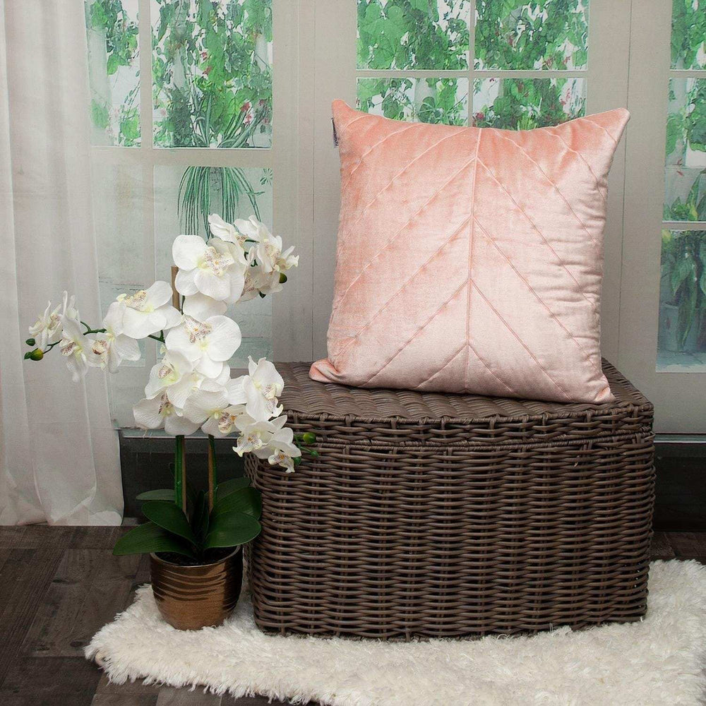Quilted Velvet Arrows Pink Decorative Throw Pillow - Homeroots - Flyclothing LLC