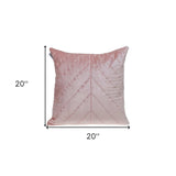 Quilted Velvet Arrows Pink Decorative Throw Pillow - Homeroots - Flyclothing LLC