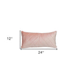 Quilted Velvet Arrows Pink Decorative Lumbar Pillow - Homeroots - Flyclothing LLC