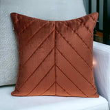 Quilted Velvet Arrows Burnt Orange Decorative Throw Pillow - Homeroots - Flyclothing LLC