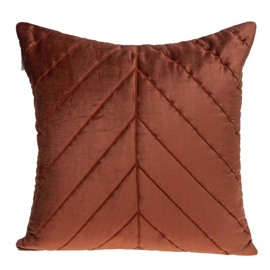 Quilted Velvet Arrows Burnt Orange Decorative Throw Pillow - Homeroots - Flyclothing LLC