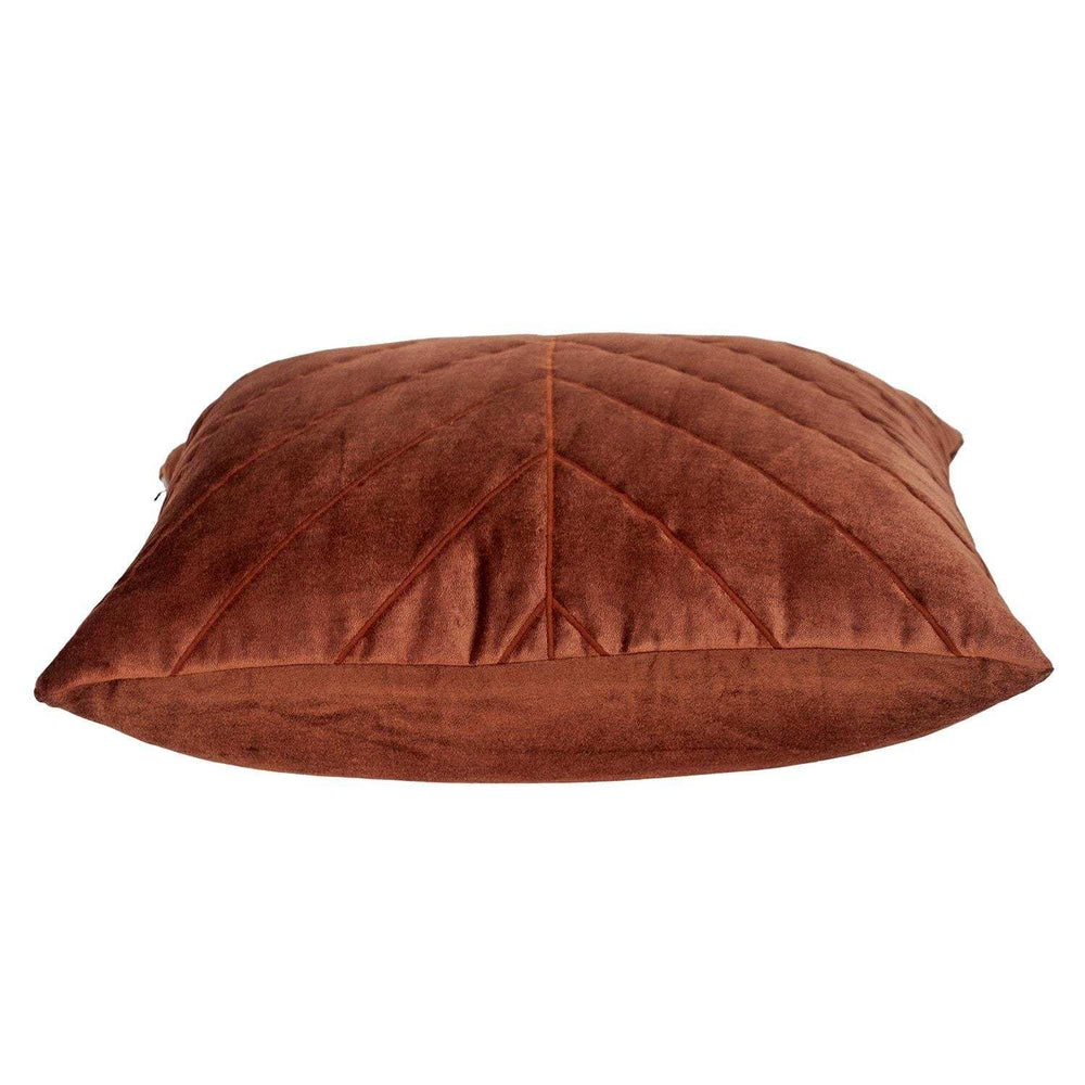 Quilted Velvet Arrows Burnt Orange Decorative Throw Pillow - Homeroots - Flyclothing LLC