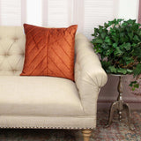 Quilted Velvet Arrows Burnt Orange Decorative Throw Pillow - Homeroots - Flyclothing LLC