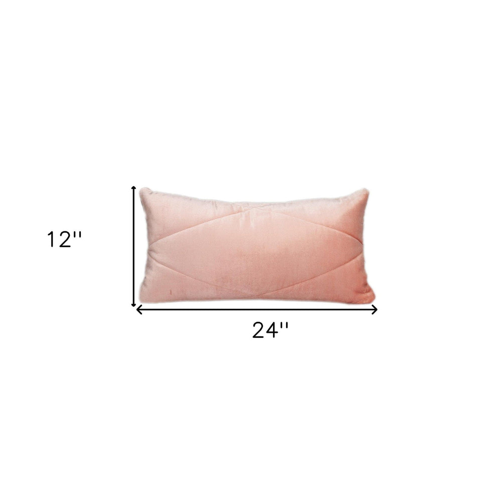 12" X 24" Pink Cotton Blend Throw Pillow - Homeroots - Flyclothing LLC
